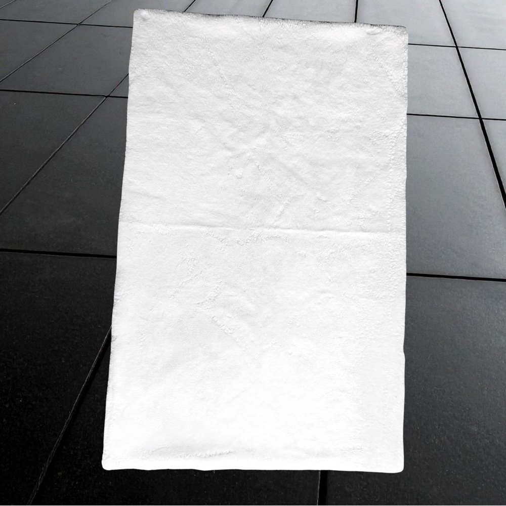 Luxurious White Faux Fur Floor Mat 62.5” x 39”
